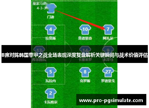 B席对阵韩国意甲之战全场表现深度复盘解析关键瞬间与战术价值评估